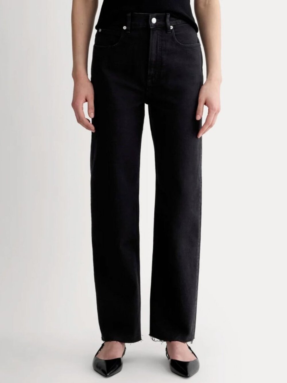 Everlane The Way-High Jean in Raw Hem Black 30 LONG